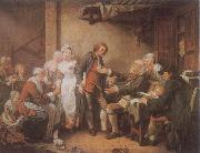 Jean Baptiste Greuze L-Accordee de Village Spain oil painting reproduction
